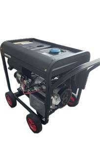 DF Open Frame Diesel Generator Air Cooled Portable Power Unit Red Wheels - Product Image 2