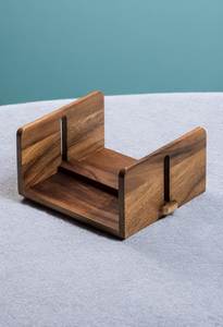 Porte-boîte à mouchoirs en bois moderne avec tissu à carreaux rouges, design autoportant pour la décoration de la maison - Product Image 6