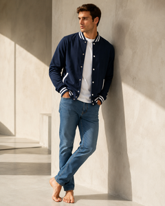 Stylish varsity <b>jacket</b> featuring classic sporty appeal with soft interior comfort and reliable warmth for relaxed modern - Product Image 5