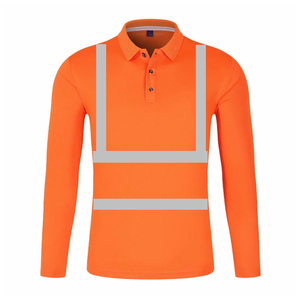 เสื้อเชิ้ตทำงานแขนยาวสะท้อนแสงสำหรับผู้ชาย สีส้ม โพลีเอสเตอร์ ชุดยูนิฟอร์มนิรภัย พร้อมแถบสีเงิน - Product Image 6
