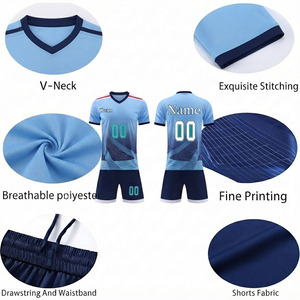 Uniforme de football pour hommes de qualité supérieure avec graphismes par sublimation, épaules tombantes, coupe confortable, polyester, prix bas - Product Image 3
