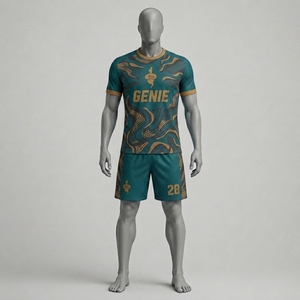Uniforme de Fútbol para Hombre, Sublimado, 100% Poliéster, Transpirable, Corte Regular, Rojo y Amarillo, Manga Corta, Cuello Redondo - Product Image 4