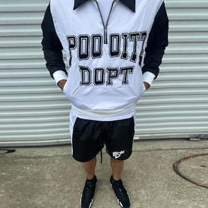 Custom <b>Men's</b> Nylon Windbreaker <b>Jacket</b> and Shorts Set Lightweight Windproof Streetwear Tracksuit Water Resistant - Product Image 2