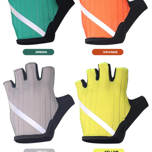 ถุงมือปั่นจักรยานแบบครึ่งนิ้ว สีดำ สีแดง สีเขียว สีส้ม โพลีเอสเตอร์ สำหรับทุกเพศ ฤดูร้อน แบบสวม ระบายอากาศได้ดี - Product Image 2