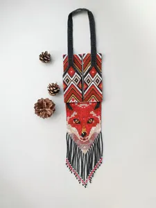 Idée de cadeau ROYAL pour elle : collier ethnique perlé avec motif renard pour mariage, anniversaire, cadeau pour elle, fête - Product Image 6