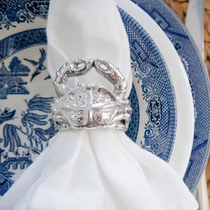 Crab Design <b>Silver</b> <b>Napkin</b> Ring Perfect For Coastal Theme Decor Beach Tables And Seaside Dining Use Handcrafted From India - Product Image 3
