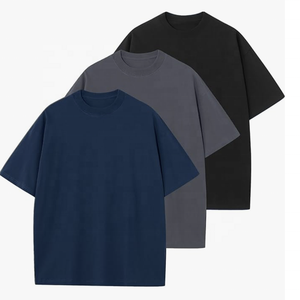 Camiseta antipilling para hombre, camisetas de algodón para hombre, camisetas atléticas sólidas básicas holgadas de manga corta Unisex de gran tamaño con cuello redondo - Product Image 5