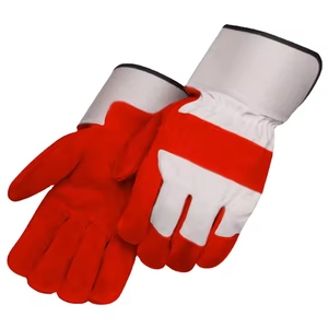 High Quality Canadian Rigger Cowhide Split Leather Working <b>Gloves</b> <b>Long</b> Cuff Flexible Industrial Safety <b>Gloves</b> Anti-Static - Product Image 3
