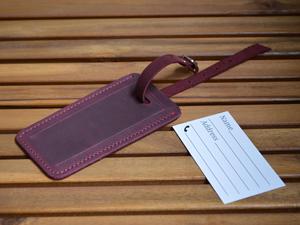 Personalized Travel Luggage Tags Genuine Leather Bag Tags Privacy Cover Suitcase Name Labels Custom Set LMP-0211 - Product Image 3