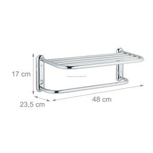 Stainless Steel Mirror Polished Floor Mounted Movable Bath <b>Towel</b> Rack 3 <b>Bars</b> Organizer Shelf for Hotel Apartment Use Modern - Product Image 2