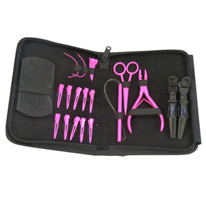 Hair <b>Extension</b> Tools Kit with Hair Pressing Tool Flat Tip <b>Bead</b> Closing Plier Hair Gripper Crocodile Clips Small Scissors - Product Image 1