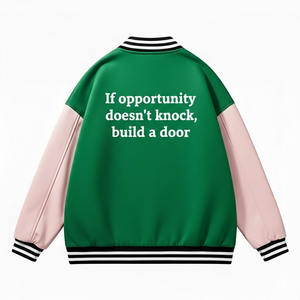 Veste de style universitaire personnalisée, col montant, tissu en laine, style bomber, streetwear, design High Street. - Product Image 4