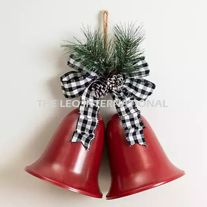 Campanas Navideñas Estilo Americano, Cinta Roja y Dorada, Acero Inoxidable, Decoración Festiva para Sublimación - Product Image 3