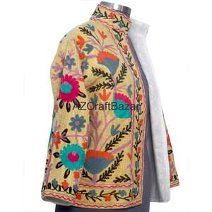Chaqueta Bomber de Mujer con Cuello en V, Diseño Floral Vintage, Bordado a Máquina, Transpirable, de Secado Rápido, Ecológica, de Algodón Tejido - Product Image 4