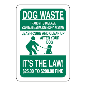 Señal de Higiene para Exteriores Brady de 10x7 Pulgadas, Advertencia de Desechos de Perros para Parques y Caminos - Product Image 3