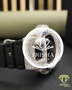Reloj Digital de Lujo con Diamantes Moissanite VVS, Plata de Ley 925 con Bisel de Piedra Azul, Estilo Hip Hop - Product Image 2