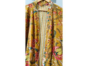 Peignoir Kimono en Velours de Coton Indien en Gros, Robes Imprimées Animaux Colorées Style Kantha, Vêtements de Nuit Faits Main, Robe Longue Maxi - Product Image 3