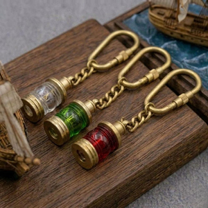 <b>Vintage</b> Brass Lantern Keychain Nautical Marine Lantern <b>Key</b> Ring Maritime Collectible Gift Accessory - Product Image 6