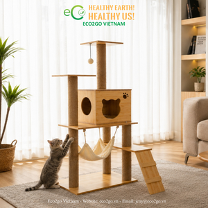 ECO2GO VIETNAM Árbol para Gatos con Varios Diseños, Rascador de Sisal, Torre de Escalada y Casa de Juegos para Gatos de Interior - Product Image 2