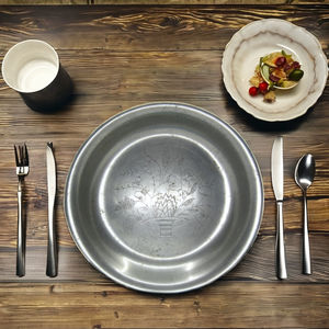 Assiettes de présentation en étain, très bien notées, en métal, dernières assiettes à vaisselle pour table à manger, plateaux, plats - Product Image 1