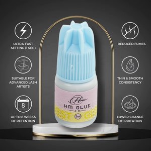 Colle pour extensions de cils Glamoreyelash à séchage rapide, bouchon bleu, 3 ml, longue durée, sans hydroquinone ni alcool, usage professionnel - Product Image 1
