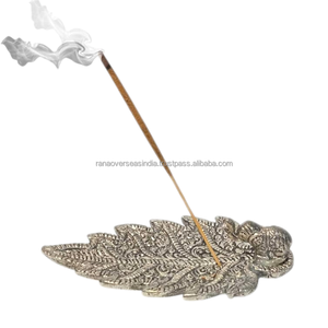 <b>Decorative</b> Aluminium Incense Stick Holder Leaf Incense Burner Ash Catcher for Yoga Meditation and Home - Product Image 2