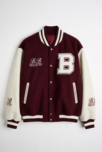 <b>Men's</b> Casual Winter 100% Cotton <b>Canvas</b> Bomber Varsity <b>Jacket</b> Breathable Eco-Friendly Windproof Waterproof Embroidered Stand OEM - Product Image 4