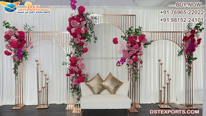 Trending Metal <b>Arches</b> for Wedding Stage Wholesale Wedding Stage <b>Frames</b> Stylish Wedding Metal Stage Panels for Decor - Product Image 4