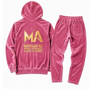 ชุดวอร์มมีฮู้ดสีชมพู Mudassar Ali Apparel Enterprises ผลิตจากโพลีเอสเตอร์ 100% หนัก 350 กรัม ซิปยาวเต็มตัวพร้อมกระเป๋าหน้า - Product Image 2