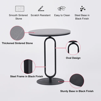 Table d'appoint moderne en acier noir, forme ronde, pour salon, salle de séjour, hôpital - Meilleure vente