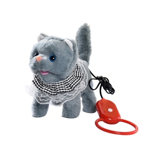 Jouet en peluche électrique pour chat qui miaule et marche, avec corde, pour enfants - Product Image 6