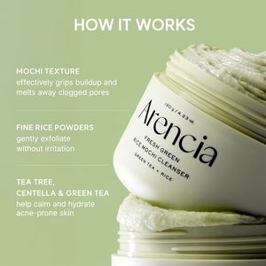 Limpiador Facial de Arroz Verde Fresco Mochi 120g, Jabón de Arroz Coreano para el Cuidado de la Piel - Product Image 3