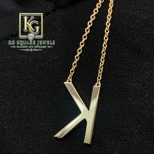 Collar con Colgante de Letra K en Oro de 18K, Incrustaciones de Diamantes de Laboratorio, Joyería Unisex con Iniciales - Product Image 2