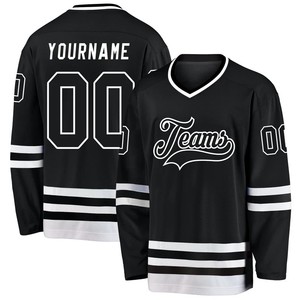 Custom Ice Hockey Jersey <b>White</b> Red Black Sublimated V-Neck Full Sleeve Men's Breathable Polyester Team Logo Print - Product Image 6