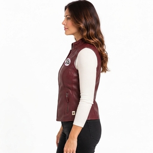 Chaleco de Cuero PU para Mujer, Material Duradero, Costuras Resistentes, Ajuste Cómodo, Prenda de Moda, OEM Premium, Sin Mangas, Exterior Suave - Product Image 5