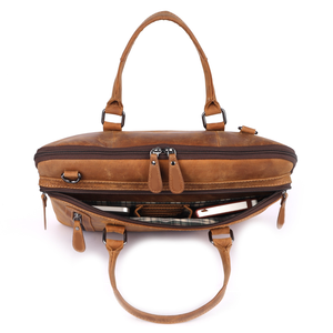 Best Quality Brown Leather Laptop <b>Bag</b> Sleeve Portable <b>Computer</b> Case Minimalist Business Travel Pouch From India - Product Image 3