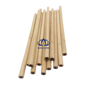 BEST SELLER Pailles en bambou naturel Blue Lotus Farm Factory Direct, écologiques, réutilisables, biodégradables, brosse de nettoyage pour boissons - Product Image 1