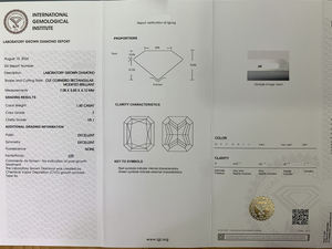 Diamante Blanco de Corte Radiante de 1.6ct al por Mayor, Certificado IGI, Claridad VVS, Diamante Cultivado en Laboratorio CVD, Joyería, Diamante Suelto CONCEPTION DIA-2-27 - Product Image 2