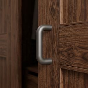 Poignée de porte moderne en laiton, quincaillerie de meubles au design classique, noir mat, pour commode, chambre et armoire de salon - Product Image 1