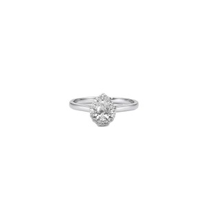 Bague de fiançailles en or massif 10K 14K 18K avec halo de diamants de laboratoire certifiés IGI, couleurs DEF, clarté VS VVS, coupes poire et ronde, vente en gros - Product Image 1
