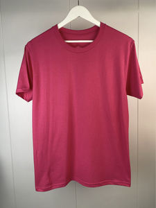 T-shirt en coton uni pour homme, tissu doux, respirant, manches courtes, col rond, vêtement décontracté pour impression - Product Image 2