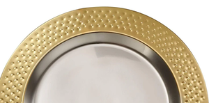 Fabricant et exportateur pour la conception personnalisée de l'assiette de service alimentaire plaque martelée bordure dorée pour mariage et maison - Product Image 6