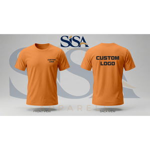 T-shirt personnalisé orange 100 % coton, coupe oversize, vêtement de sport uni pour hommes, tailles 2XL et 6XL, fabrication de vêtements - Product Image 1