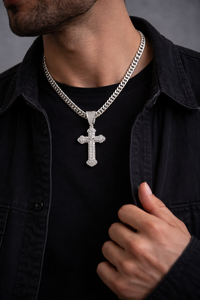 Iced Out Cross Pendant Moissanite <b>Diamond</b> <b>Chain</b> for <b>Men</b> Gold Silver 10K 14K Hip Hop Statement Necklace Streetwear Jewelry - Product Image 4