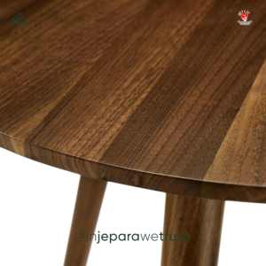 Table d'appoint ronde en teck massif, finition noyer, table basse en bois pour salon, hôtel, villa, meubles - Product Image 4