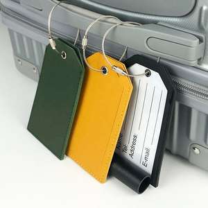 Étiquettes de bagages les plus populaires avec boucle, personnalisées en similicuir PU souple, de luxe, en plastique doux au toucher - Product Image 6