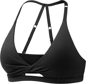 New Women Floral Print Racerback Sports Bra Medium Support Breathable Yoga <b>Top</b> Sheer <b>Layer</b> Design Sports Bra - Product Image 2