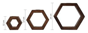 Hexagon Shaped Wooden <b>Tea</b> Light Holder for Home Decor Festive Decoration - Product Image 2