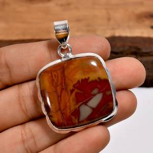 Colgante de Jaspe Noreena Natural, Estilo Vintage, Hecho a Mano, Plata de Ley 925, Joyería Bohemia, Regalo - Product Image 4