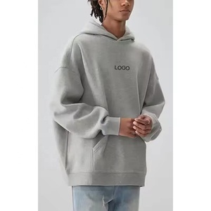 Sudadera con capucha para hombre, estilo urbano, de tela gruesa, manga larga, lisa, oversize, en colores sólidos. - Product Image 1